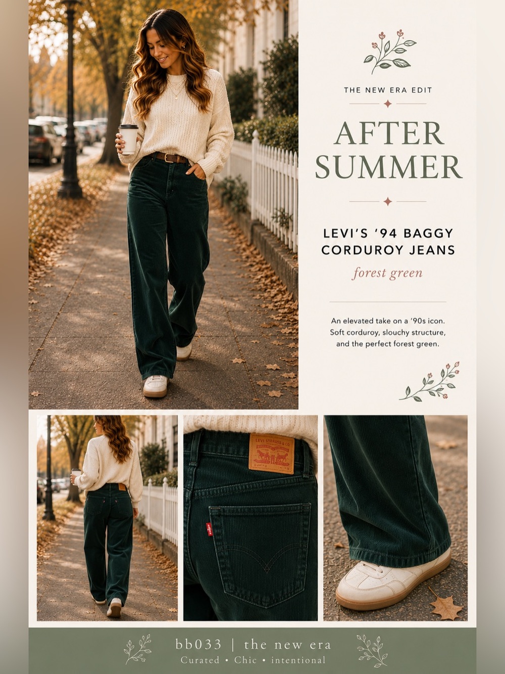 Levi’s ’94 Baggy Corduroy Pants—Dark Forest Green | Size 26